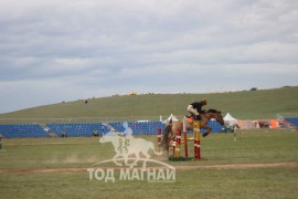 Морьтон монголчууд наадамчин олныг цэнгүүлж байна